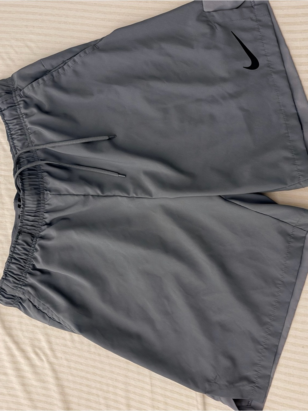Nike Men's Charcoal Athletic Shorts with Black Swoosh